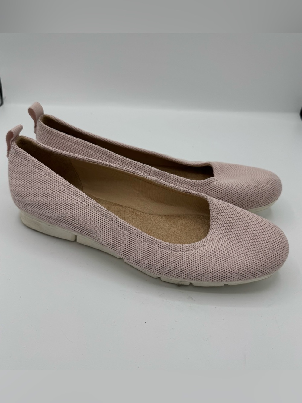 Dr. Scholl's Women's Timeless ballet flats in blush pink knit fabric size 8.5